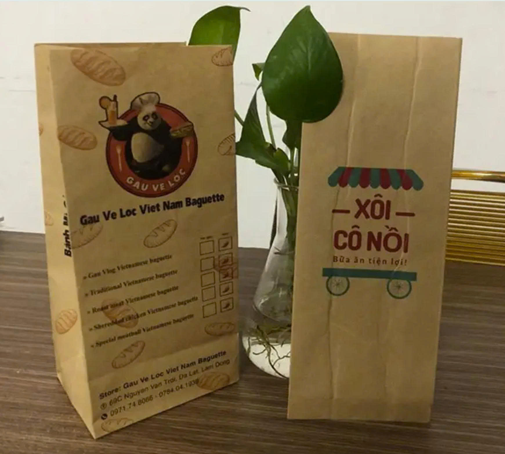 Túi bánh mì giấy xếp hông