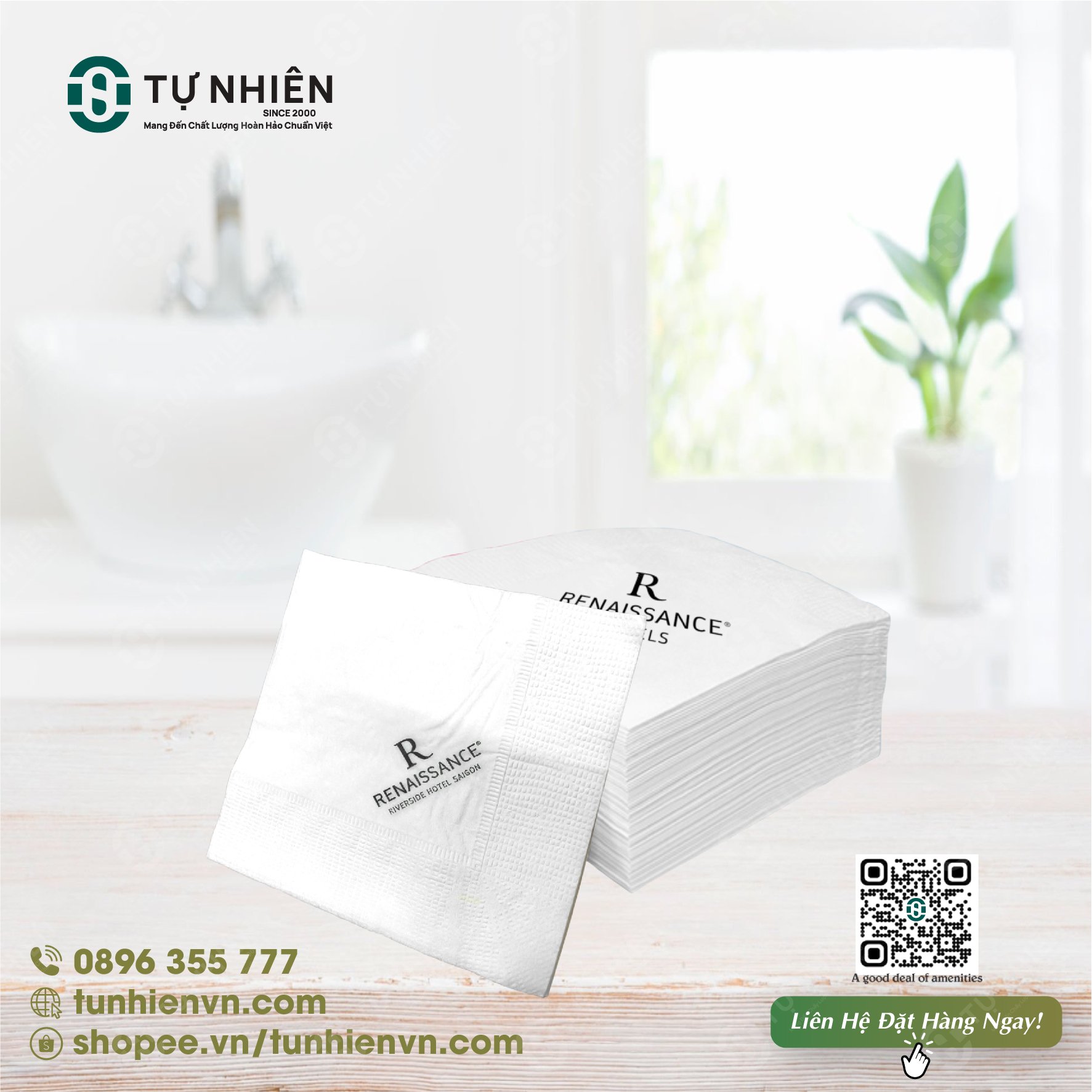 Giấy Ăn Napkin In Logo 2 Lớp — In logo trên giấy ăn