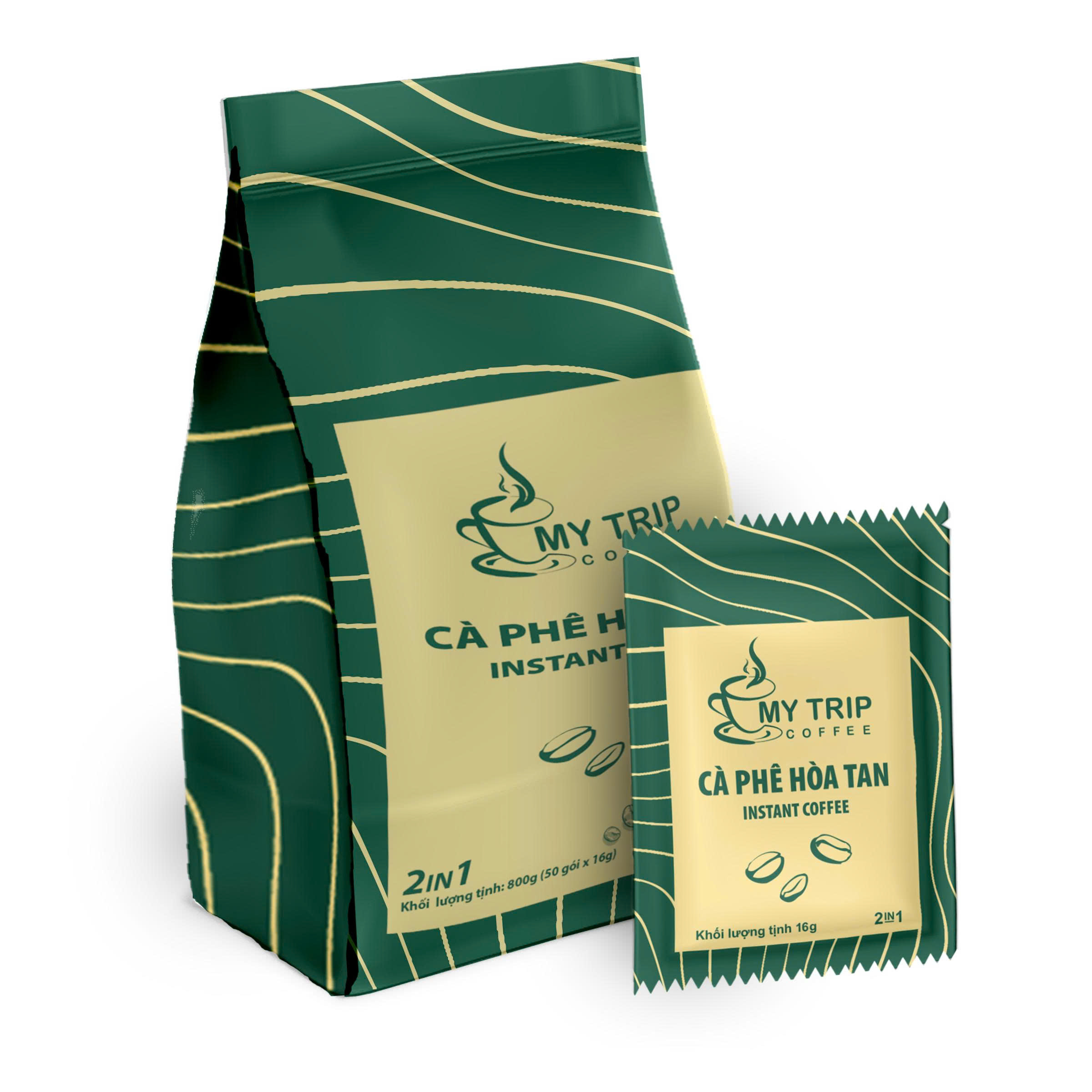 Cafe hòa tan My Trip 3in1 17g (50gói x 17g) in theo yêu cầu miễn phí