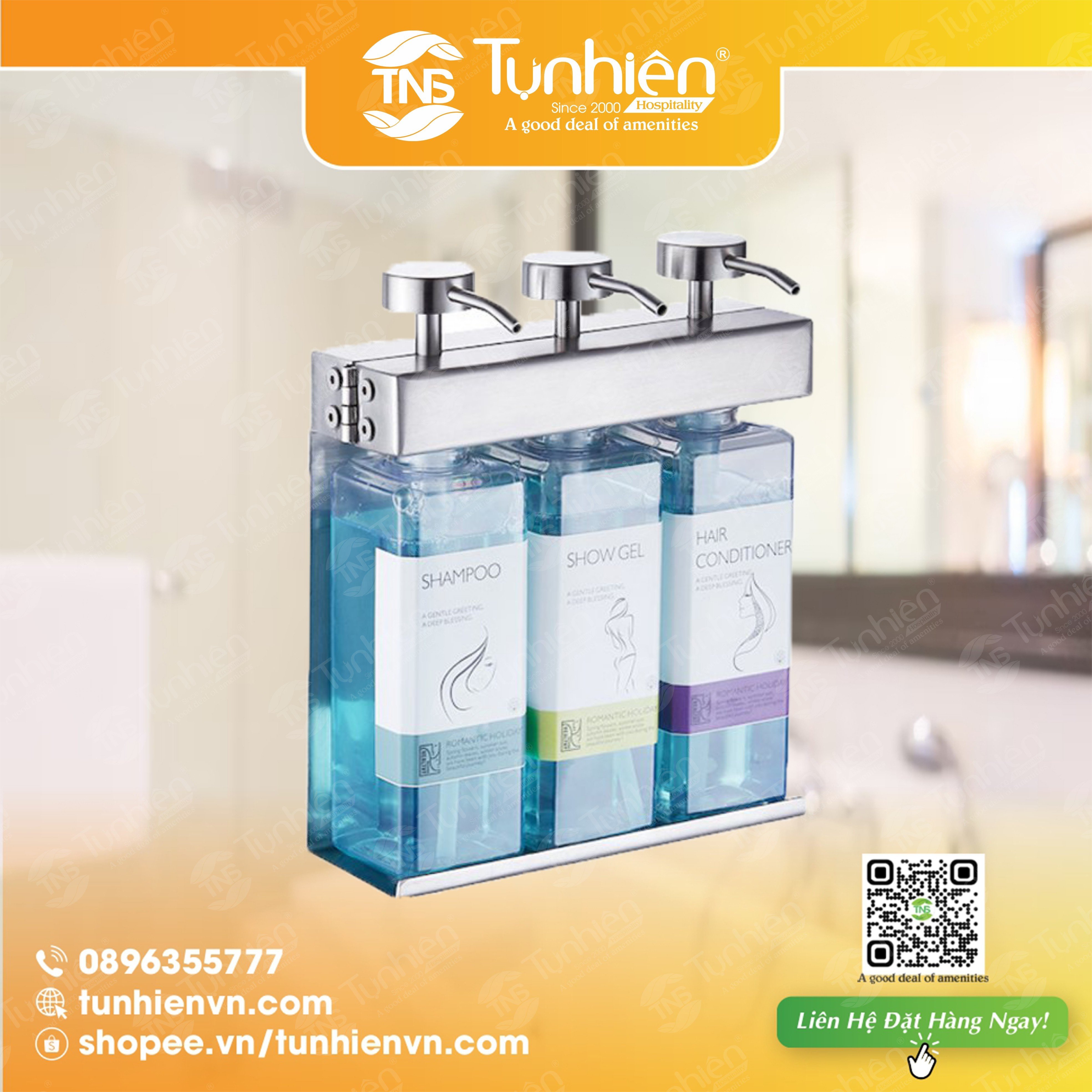 Bộ giá treo bình xà phòng inox 304