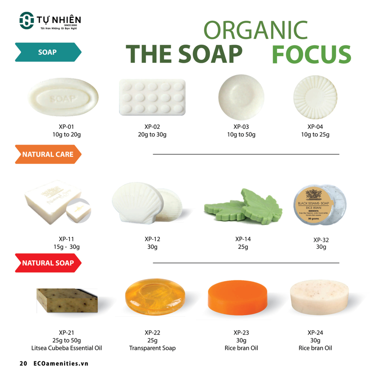 Xà Bông Khách Sạn Natural Soap: In Logo & Bao Bì Theo Yêu Cầu (10g-100g)