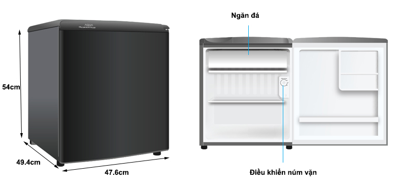 Tủ lạnh mini khách sạn Aqua 50 lít AQR-D59FA(BS)