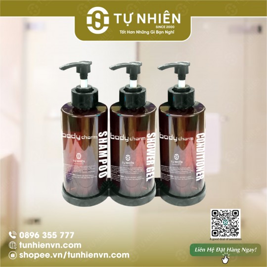 Giải Pháp Amenities Khách Sạn: Tài Trợ 100% Giá Treo Khi Dùng Bộ Body Charm 300ml